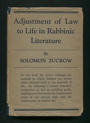 Image for Adjustment of Law to Life in Rabbinic Literature