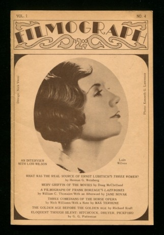 Image for Filmograph - Vol. I, No. 4 (1970) [cover: Lois Wilson]