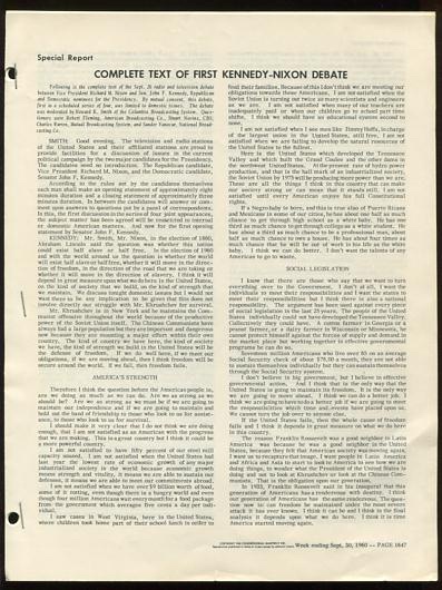 Image for Complete Texts of the Kennedy-Nixon Debates