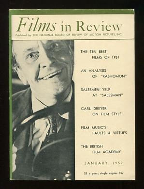 Image for Films in Review (January 1952) [cover: Fredric March in DEATH OF A SALESMAN]
