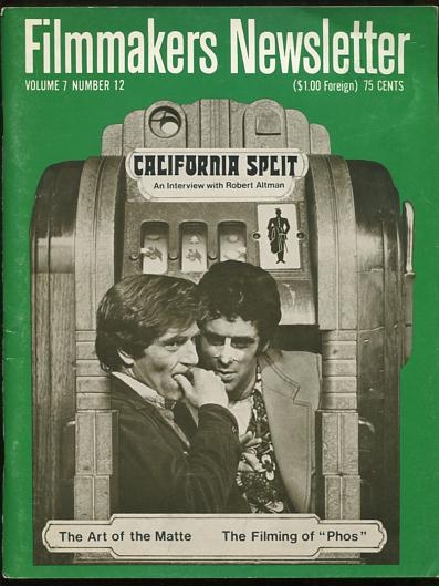 Image for Filmmakers Newsletter (October 1974) [cover: CALIFORNIA SPLIT]
