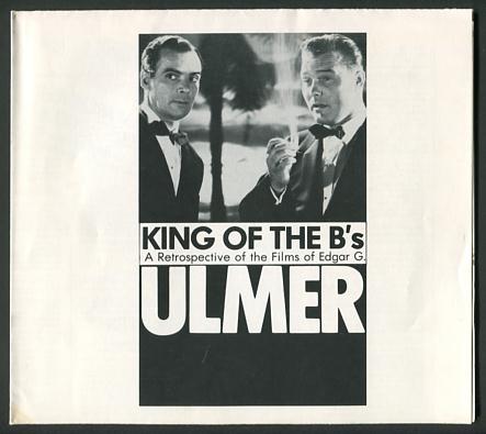 Image for King of the B's: A Retrospective of the Films of Edgar G. Ulmer [program/poster]