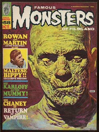 Image for Famous Monsters of Filmland (#58, October 1969) [cover illustration: Boris Karloff in THE MUMMY]