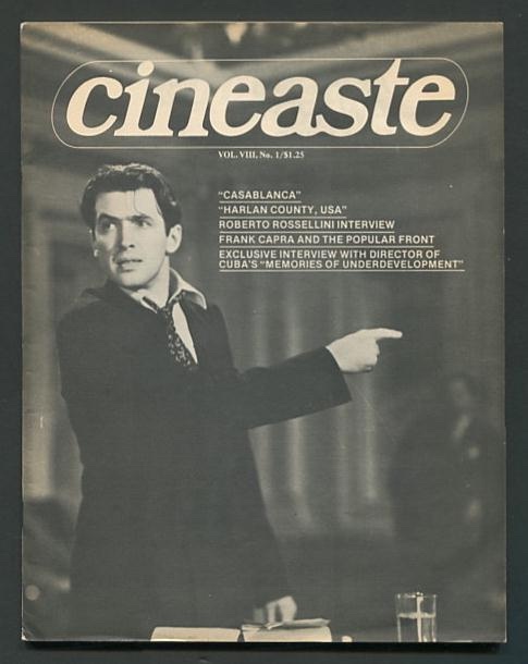 Image for Cineaste (Summer 1977) [cover: Jimmy Stewart in MR. SMITH GOES TO WASHINGTON]