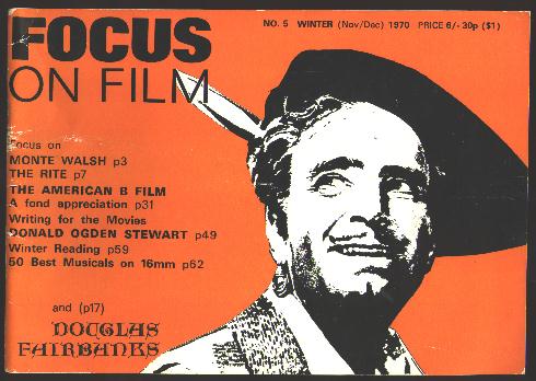 Image for Focus on Film (No. 5, Winter (November-December) 1970) [cover: Douglas Fairbanks]